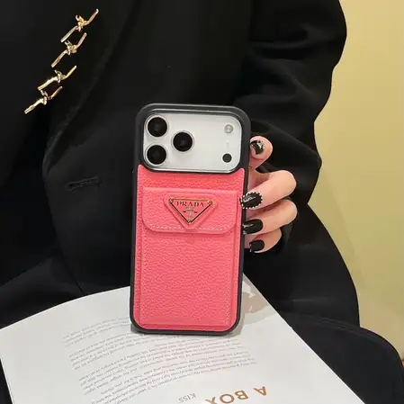 プラダ iphone18promaxケース ライチ柄 レザー