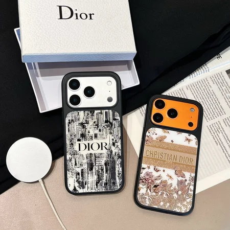 Magesafe対応ケース Dior iphone18pro/18promax携帯ケース 背面 ガラス 滑り止め 可愛い フラワー フチ高設計 耐衝撃
