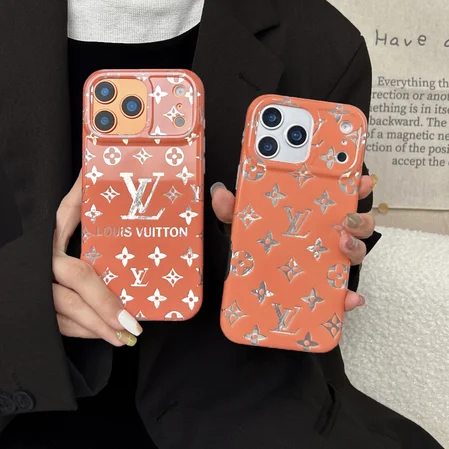 iphone18ケース ルイヴィトン iphone18pro 18promax 携帯ケース モノグラム･花 オレンジ 男女兼用 人気 可愛い