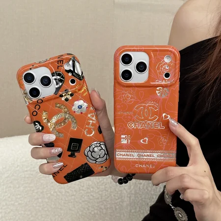 オレンジ iphone18ケース シャネル iphone18pro/18promax携帯ケース アイコン プリント 立体感 SNS 可愛い