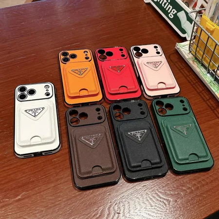 芸能人 プラダ iphone18pro/18promaxケース 十字纹 レザー 裏のポケット カード入れ 一体型 レンズ保護 耐衝撃