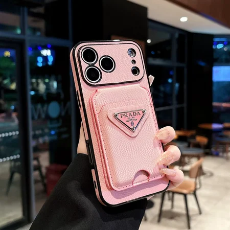 プラダ iphone18promaxケース カード入れ 三角ロゴ
