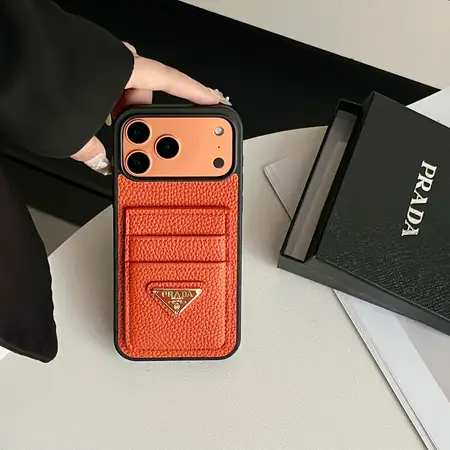 Prada iphone18pro携帯ケース 背面 カード 入れ
