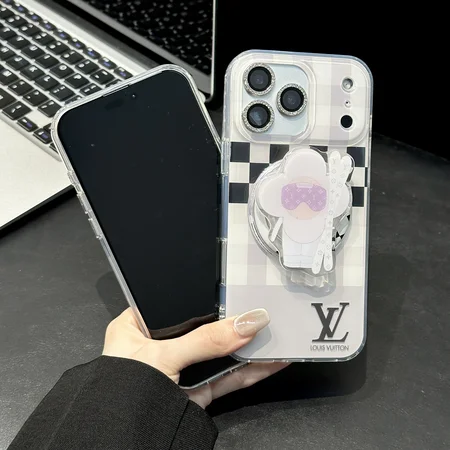 magsafe対応ケース ルイヴィトンiphone18pro/18promaxケース 強力 マグネット スマホグリップ スマホスタンド IMD加工 ダミエ柄