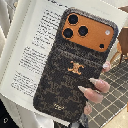 Celine iphone18proケース 背面 カード収納