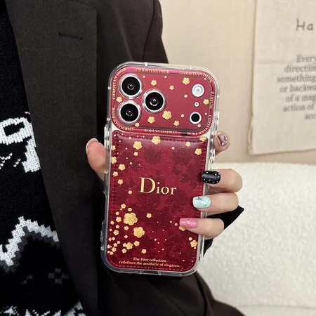 ディオール iphone18pro/18promax 保護ケース 透明 TPU バンパー 黄変防止 耐衝撃 花柄 赤 レッド おしゃれ 一体型レンズ保護