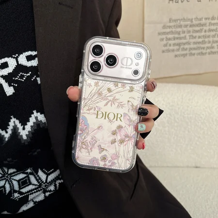 透明 TPU バンパー 携帯ケース ディオール iPhone18pro/18promax 保護ケース 花柄 かわいい 一体型レンズ保護 耐衝撃