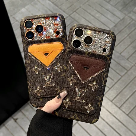 Louis Vuitton·MagSafe対応 iphone18/18promaxケース 背面 分離式 カード ケース 付き キラキラ レンズ カバー 付き