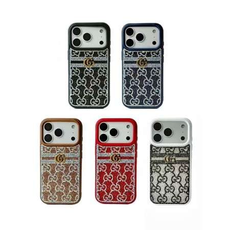 高级感 GUCCI iPhone18/18promax 携帯ケース ラインストーン 付き キラキラ フルカバー 耐衝撃 送料無料