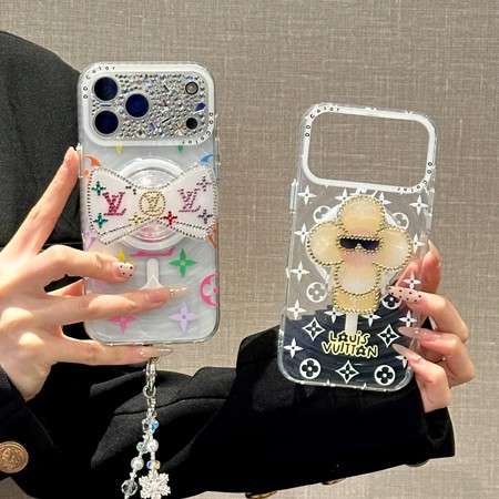  Magsafeケース ルイヴィトン iphone18/18promax携帯ケース IMD素材 波漾 クリア 透明ケース ハンド ストラップ 落下防止