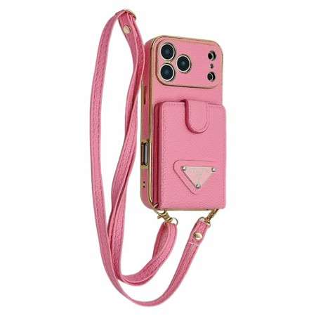 prada iphone18pro携帯ケース 背面 財布型 カード収納