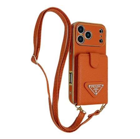PRADA iphone18promaxケース 長いストラップ付き