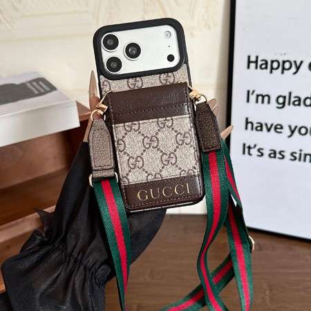GUCCI iphone18promaxケース 肩掛け 斜めがけ