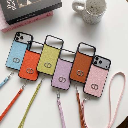 スマホショルダー Dior iphone18pro/18promaxケース ライチ柄 PUレザー 全面保護 CDシグネチャー おしゃれ