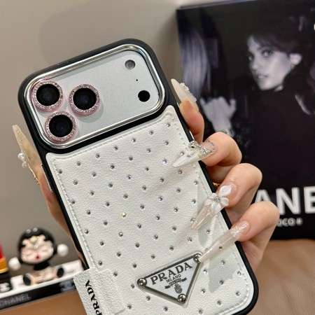 prada iphone18pro携帯ケース メッキ加工 レンズ保護