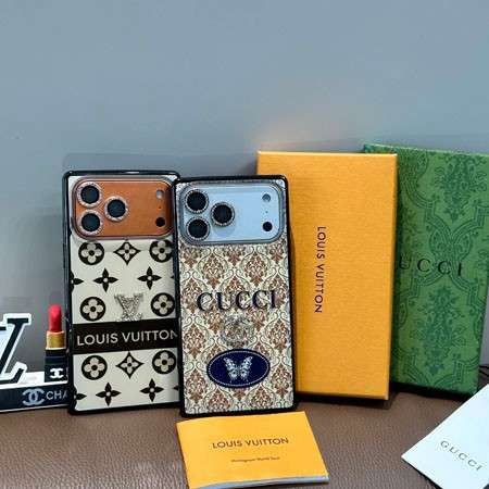 ヴィトン GUCCI アイフォーン 18pro/18promaxケース トランク型 高级感 ダイヤ柄 ロゴ キラキラ 可愛い