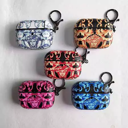 Versace airpodsケース 第五世代 イヤホン 収納 ケース メデューサ･バロッコ柄 おしゃれ 