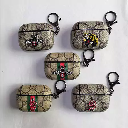Gucciイヤホンケース Air Pods 第五世代 互換性ケース GGキャンバス 動物柄 刺繍入り かわいい 