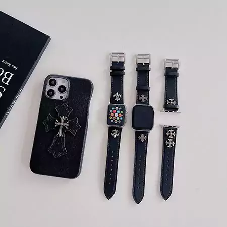 クロームハーツ アップルウォッチ 交換バンド レザー メンズ 替えバンド かっこいい