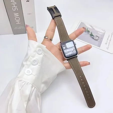 エルメス アップルウォッチ 交換バンド レザー バイカラー