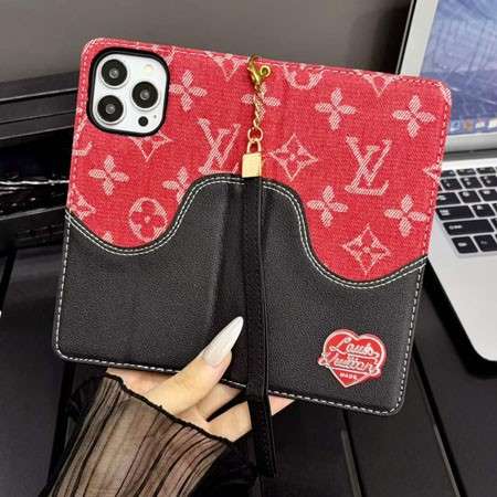 ルイヴィトン iphone18proケース 手帳 型 デニム柄