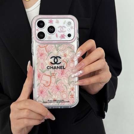 シャネル iphone18pro/18promaxケース フラワー･バッグ･香水甁 イラストプリント imd クリア スマホケース フチ高設計