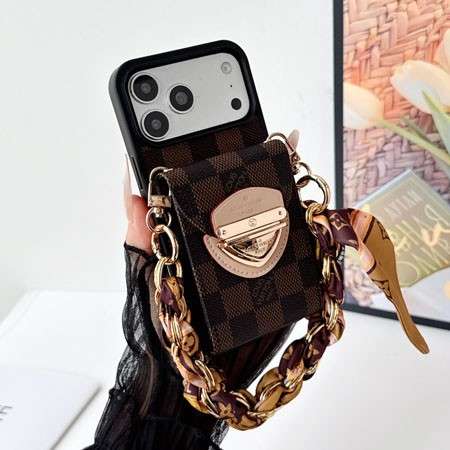 ルイヴィトン iPhone18promaxケース スカーフチェーン付き