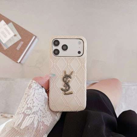 イヴサンローラン iphone18pro携帯ケース 菱形紋様 PUレザー