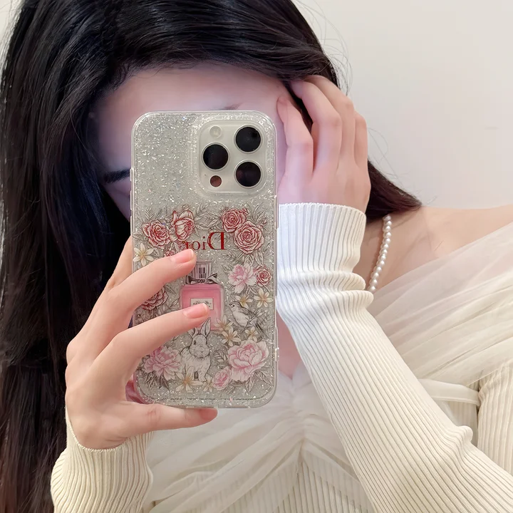 ディオールiphone18proケース 花 香水瓶