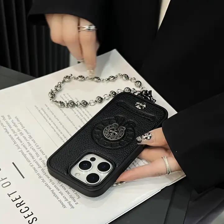 chrome hearts iphone18proケース ブラック メンズ かっこいい