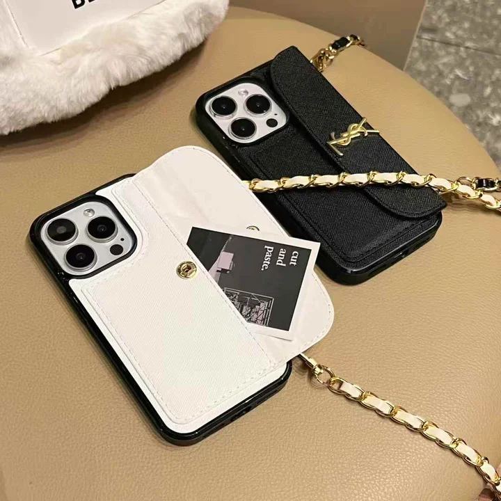 イヴサンローラン iphone18proケース 十字紋 レザー