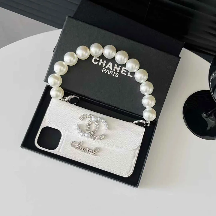 chanel iphone18proケース パールチェーン