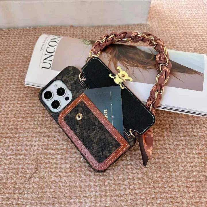 セリーヌ iphone18promaxケース バンド スカーフ チェーン