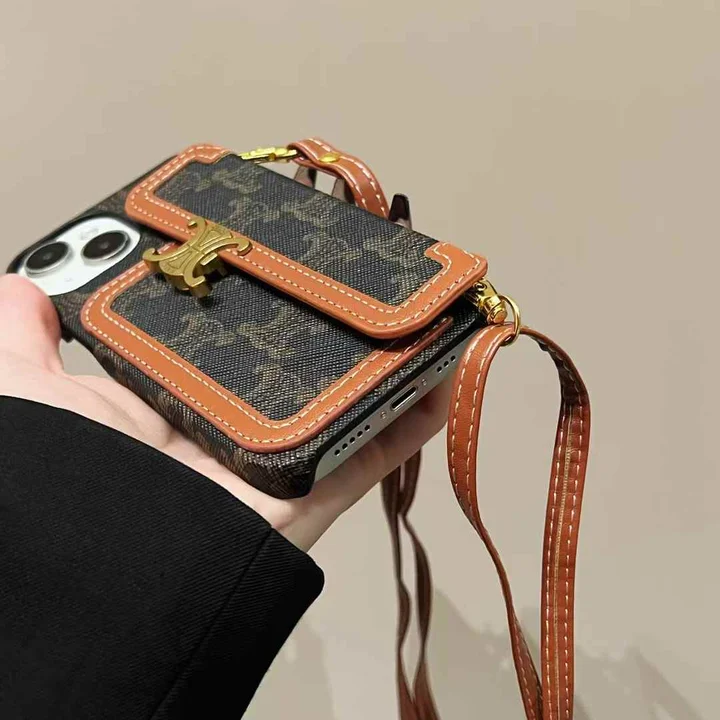 CELINE iphone18promaxケース ショルダー ストラップ付き