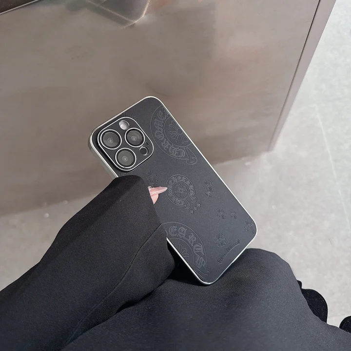 chrome hearts iphone18promaxケース 電気メッキ 縁取り