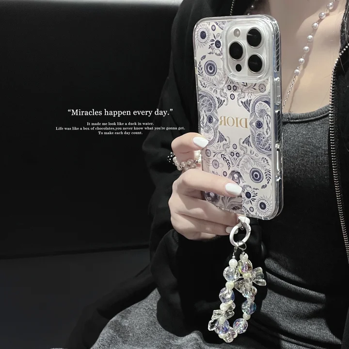 ディオールiphone18promaxケース 手首 ストラップ 挟むだけ