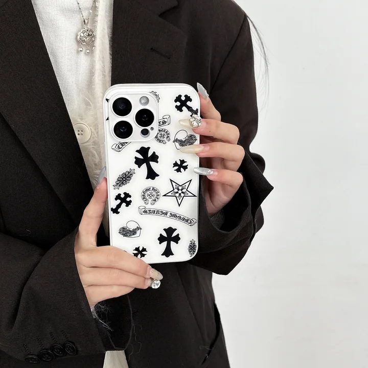 クロームハーツ iphone18proケース 背面 強化ガラス