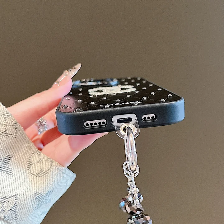 chanel アイフォン18proケース 落下防止 ストラップ