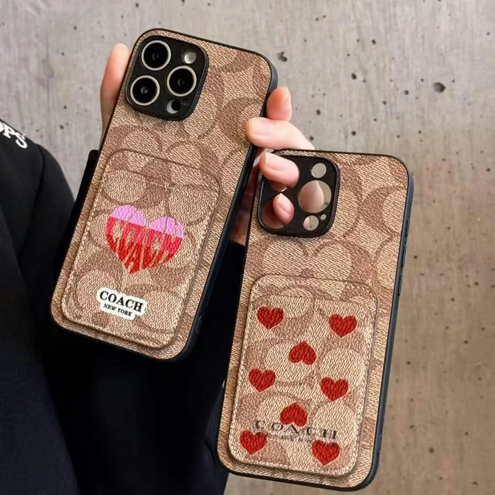 コーチ iphone18pro帯ケース ハート柄