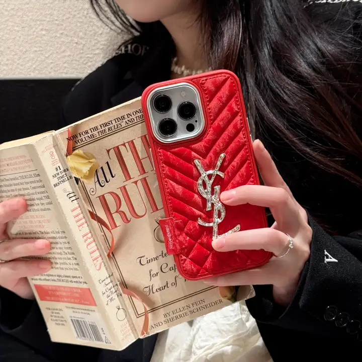 YSL iphone18promaxケース メッキ加工 レンズ保護