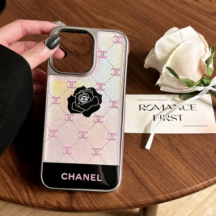 シャネル iphone18promaxケース チェック柄 ピンク