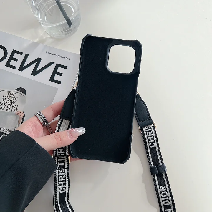 ディオール オブリーク iphone18promaxケース ストラップ付き