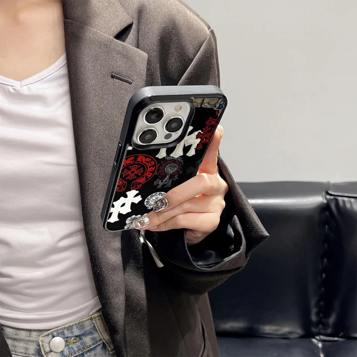 chrome hearts iphone18proケース 強化ガラス すべり止め