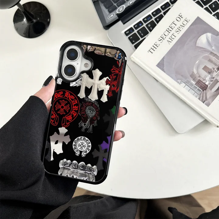 クロームハーツ iphone18promaxケース 背面 ガラス
