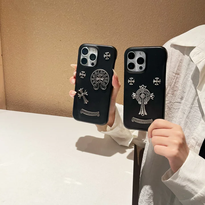 クロームハーツ iphone18proケース PUレザー