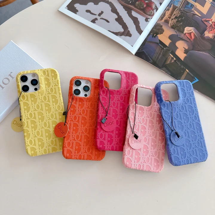 ディオールiphone18proケース カラフル ロゴ型押し