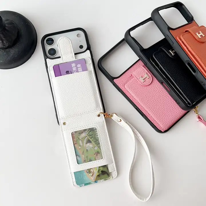 エルメスiphone18promaxケース 背面 上下開きカードケース