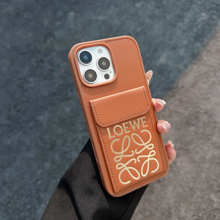 ロエベ iphone18proケース レザー ブラック
