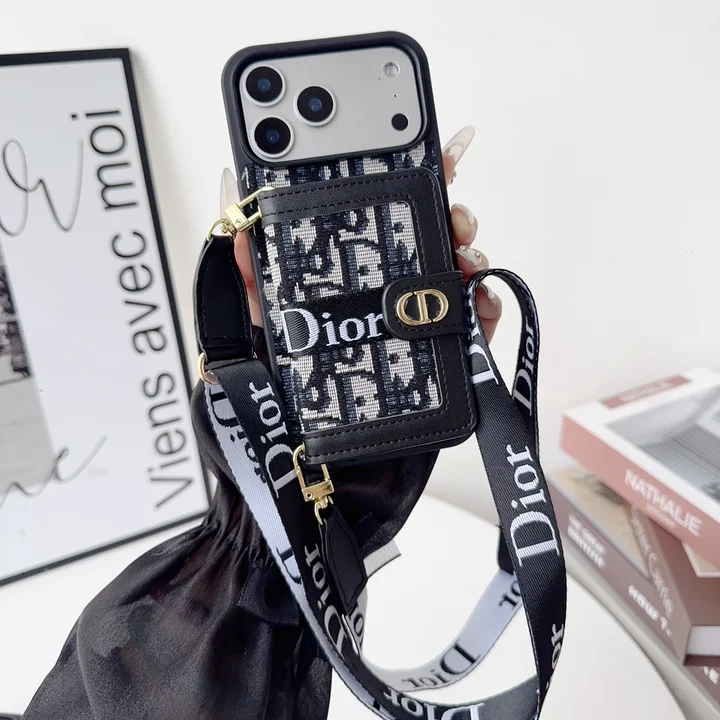 DIOR iphone18promaxカバー 背面 ポケット付き