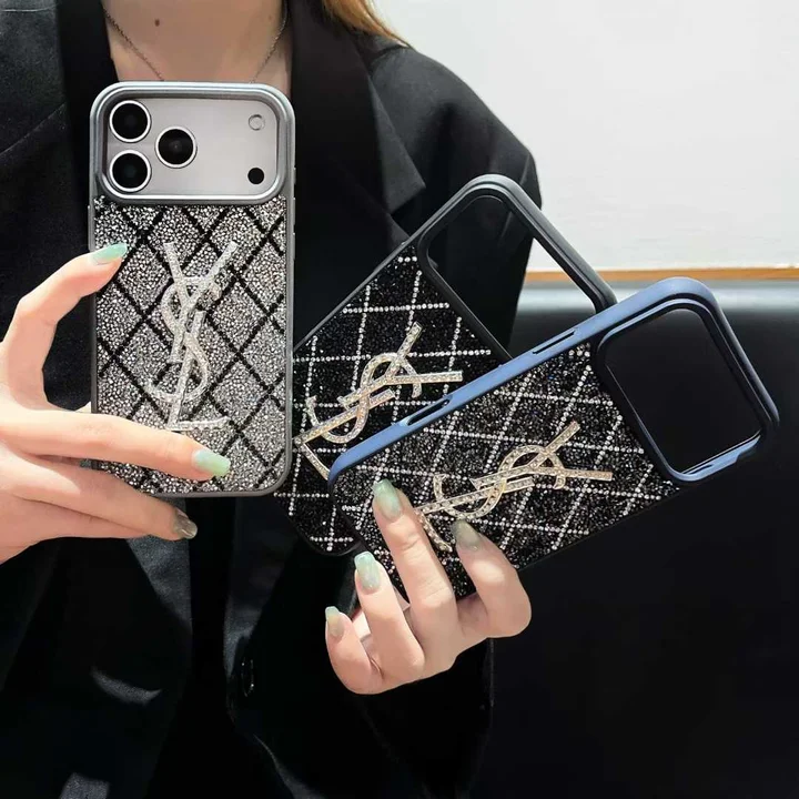 YSL iphone18promaxケース ダイヤ柄 レディース